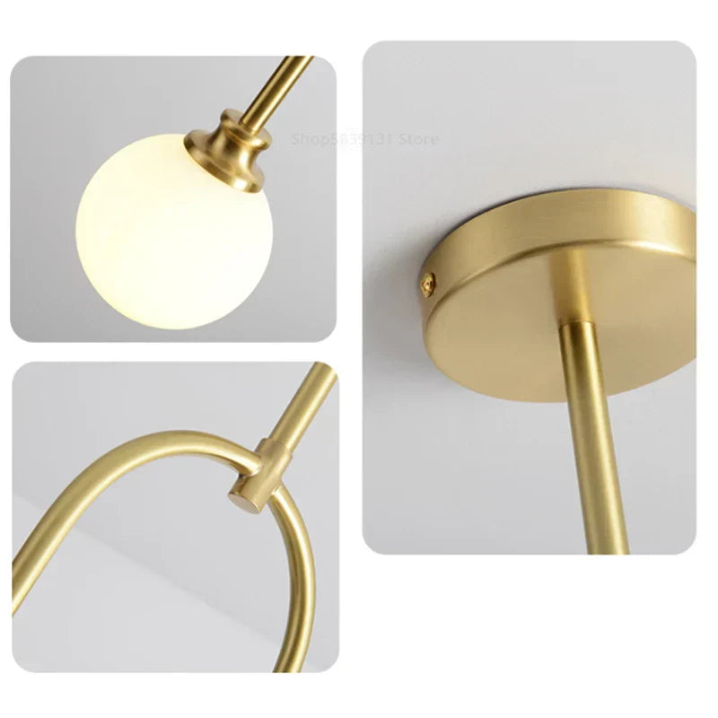 DecorBites™ Glass Ball Pendant Lights with U-Shaped Metal Rod - Nordic Modern Design