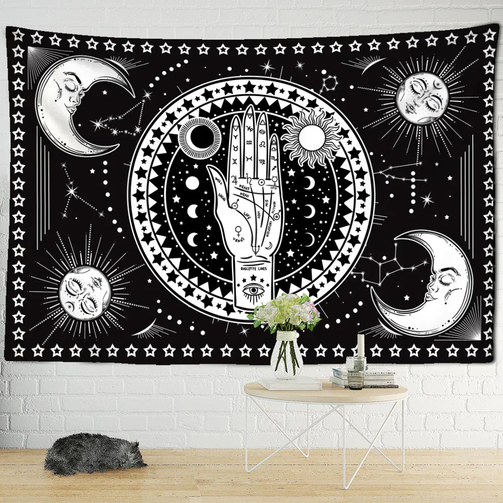 DecorBites™ Black Cat Psychedelic Tapestry Wall Hanging for Home Decor