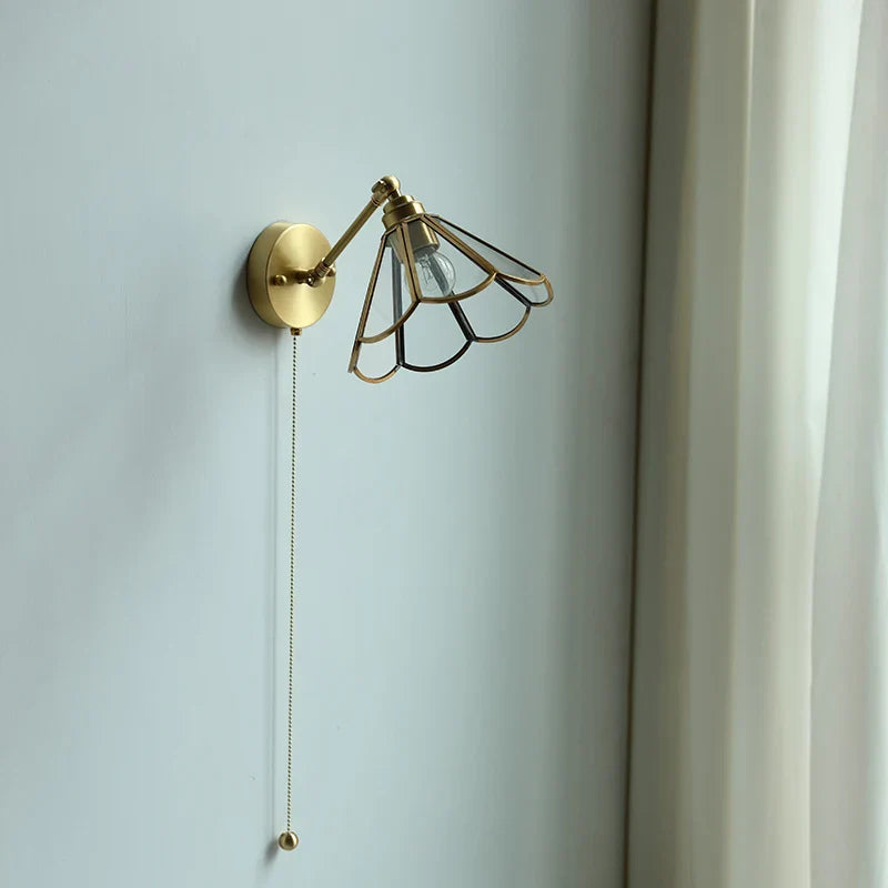 DecorBites™ Copper Wall Sconce Glass Nordic Wall Lamp LED Pull Chain Switch