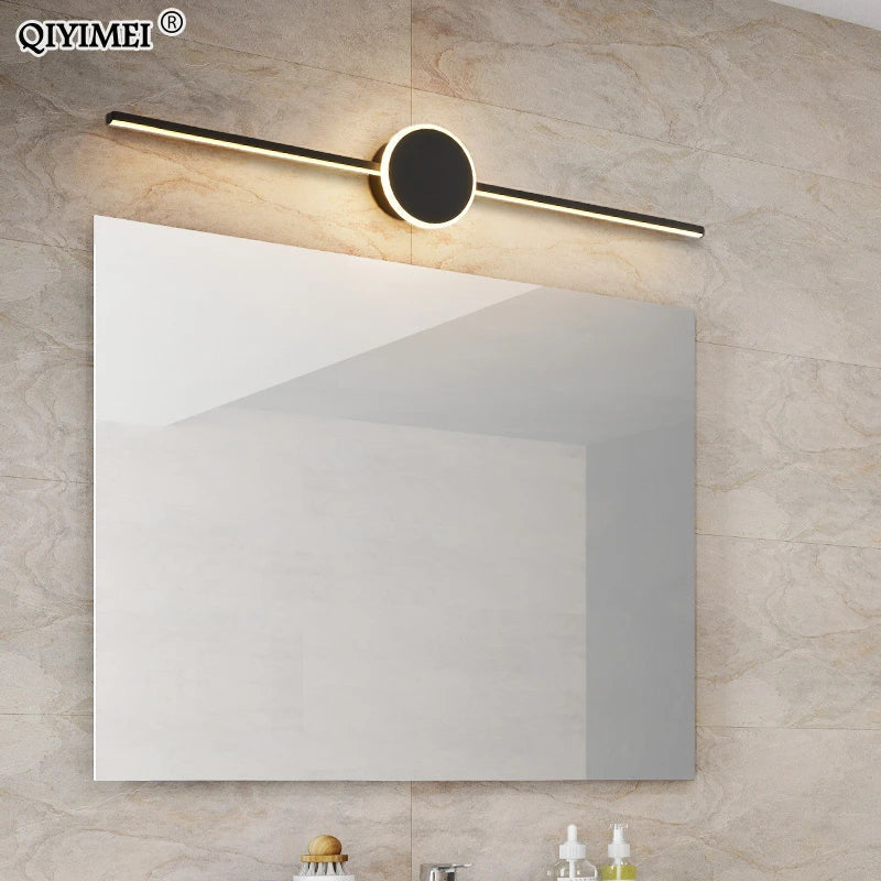 مصابيح حائط LED من DecorBites™ - قاعدة من الحديد والألومنيوم الأبيض/الأسود، غطاء من الأكريليك، مصابيح مرآة