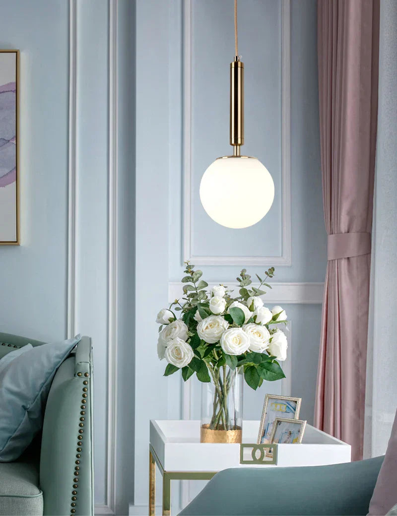 DecorBites™ Glass Ball LED Pendant Light for Bedroom and Bar, Modern Globe Hanging Ceiling Lamp