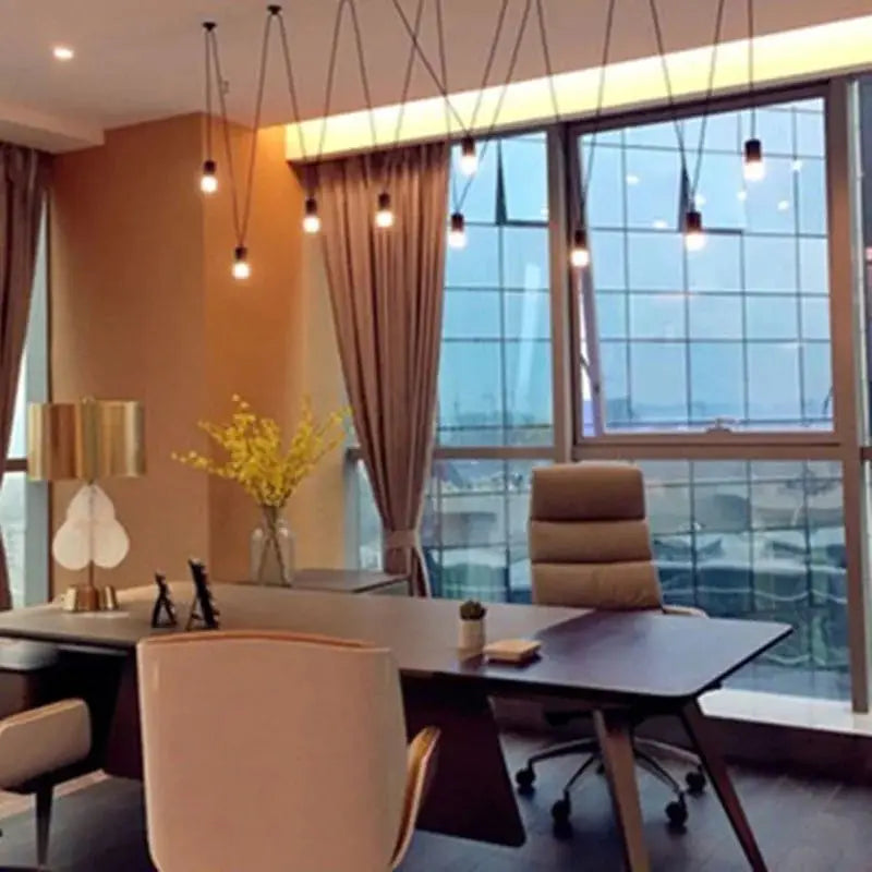 DecorBites™ Black Geometric Line Pendant Lamp for Bedroom Living Room Bar Hotel