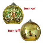 Art Deco Glass Globe Pendant Light in Gold or Silver