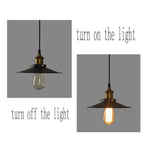 E27 Vintage Retro Edison Loft Indoor Pendant Lamp, Retro Industrial Ceiling Lamp Lacquered Iron Umbrella Lampshade Country Art