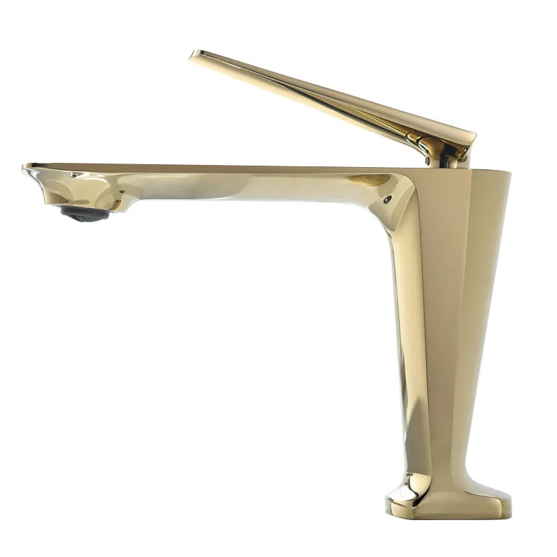 DecorBites™ Brushed Gold Basin Faucet - Hot/Cold Sink Tap - Deck Mount Mixer
