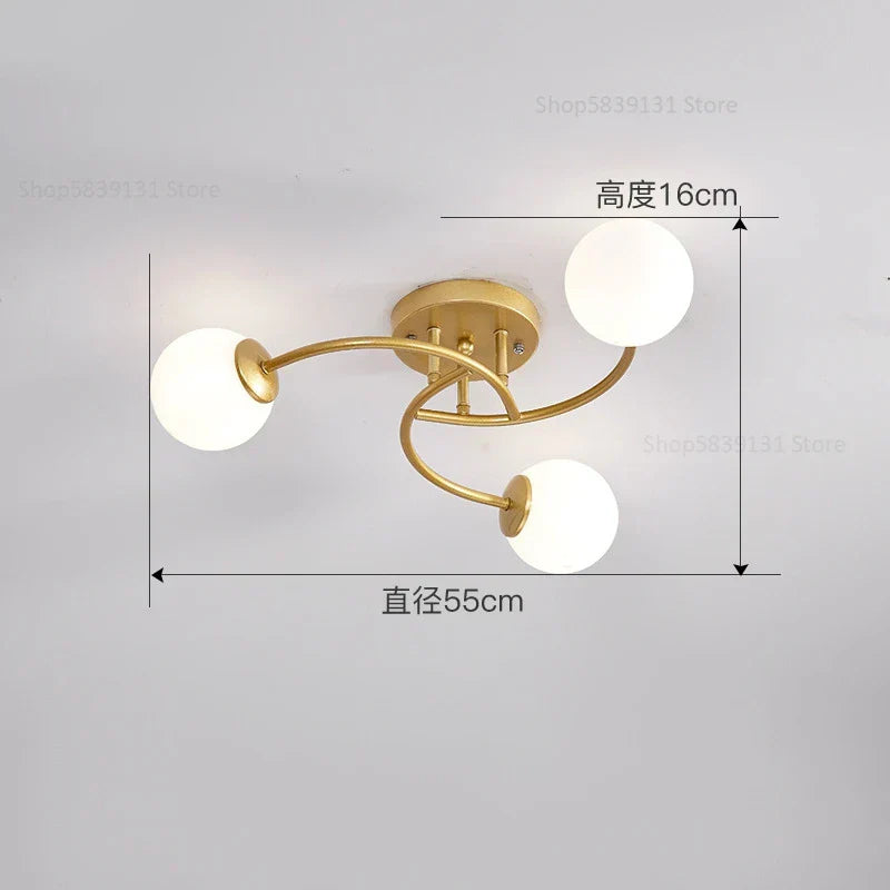 DecorBites™ Glass Bulb LED Ceiling Light Fixture for Modern Living Room and Kitchen