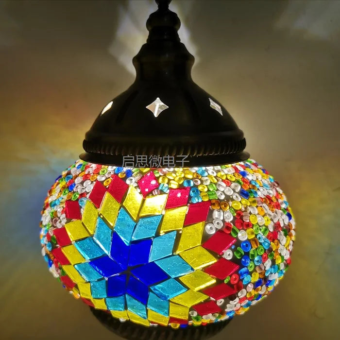 Handmade Turkish Mosaic Glass Pendant Light