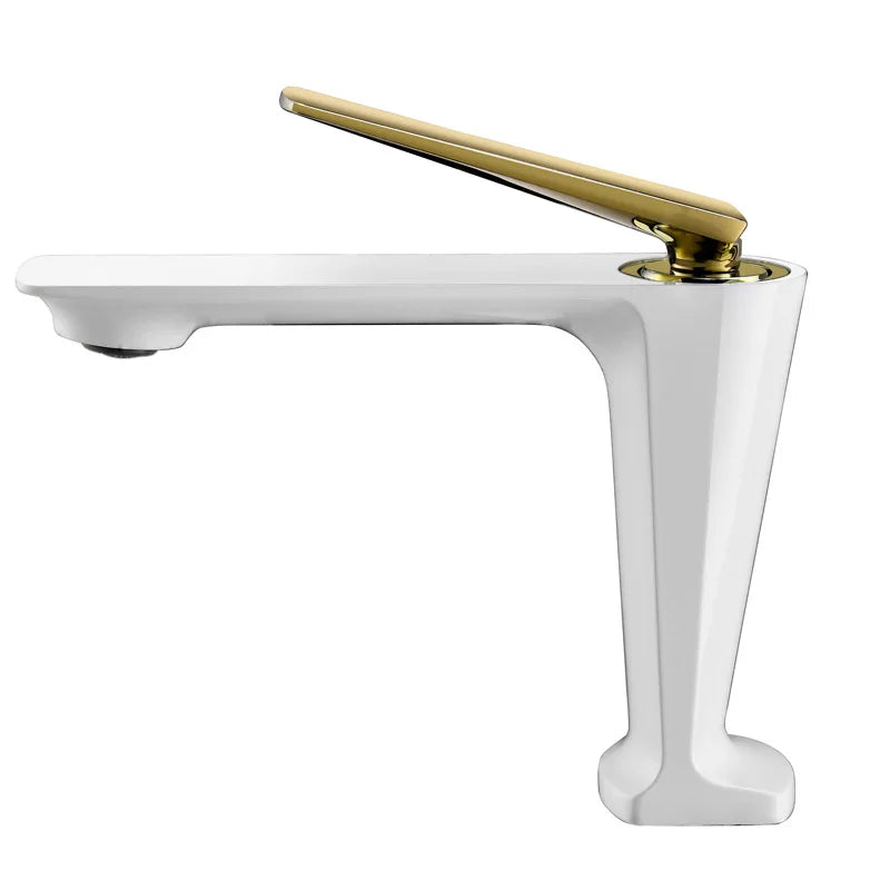 DecorBites™ Brushed Gold Basin Faucet - Hot/Cold Sink Tap - Deck Mount Mixer