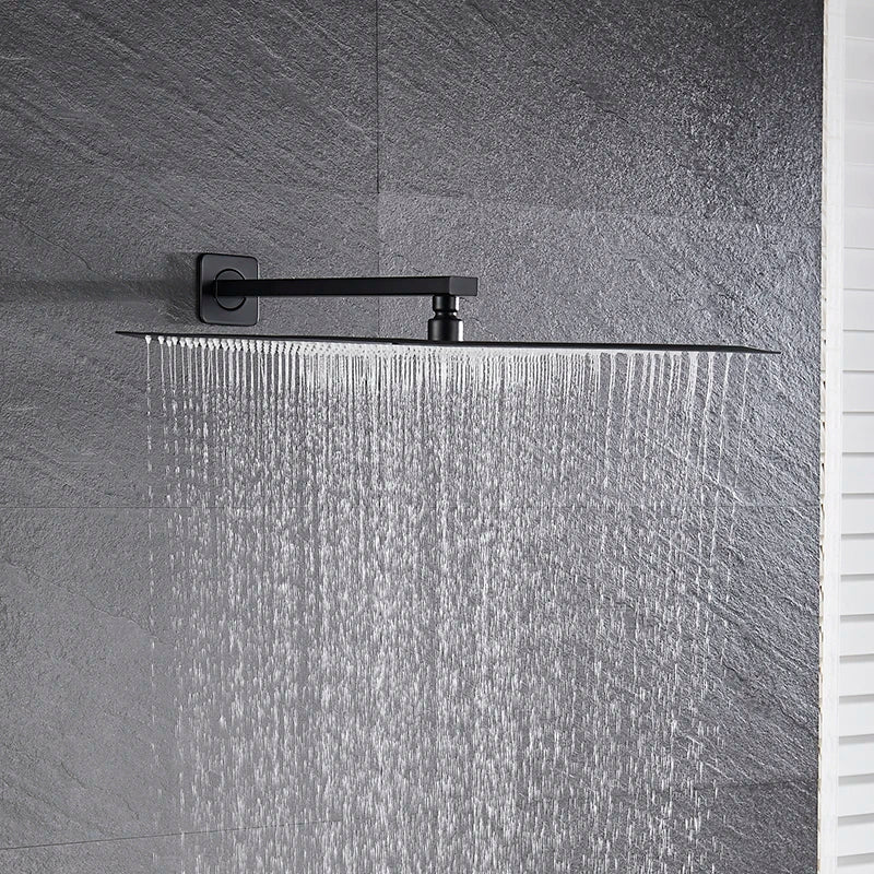 DecorBites™ 16" Luxury Rain Shower Head with Wall Mounted Shower Arm - Bathroom Accessory