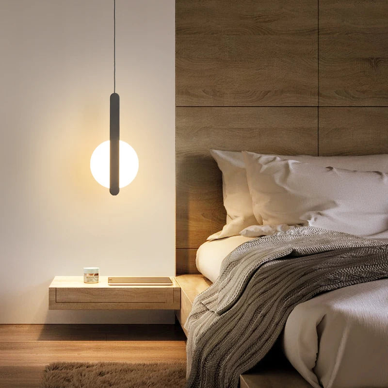 Nordic Minimalist Metal Bedside Pendant Light