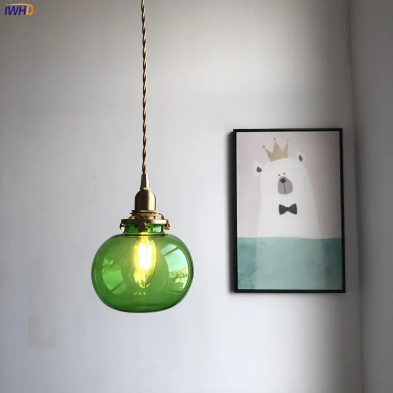 DecorBites™ Glass Ball Pendant Light: Nordic Modern LED Lamp for Bedroom and Bathroom