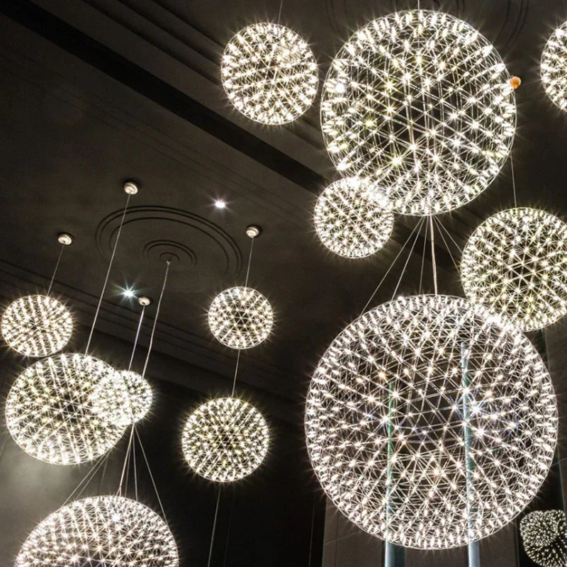 DecorBites™ مصابيح Gypsophila Sparkball المعلقة – تركيبات إضاءة داخلية لغرفة المعيشة والمقهى