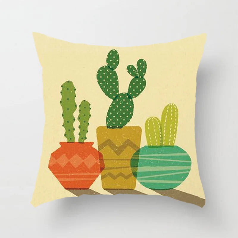 DecorBites™ Green Leaves Decorative Throw Pillowcase 45*45cm for Sofa Home Decor