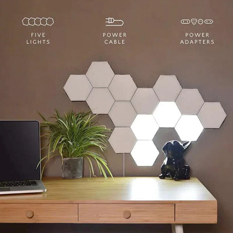 وحدات إضاءة جدارية LED بتصميم قرص العسل Quantam Sconces من DecorBites™