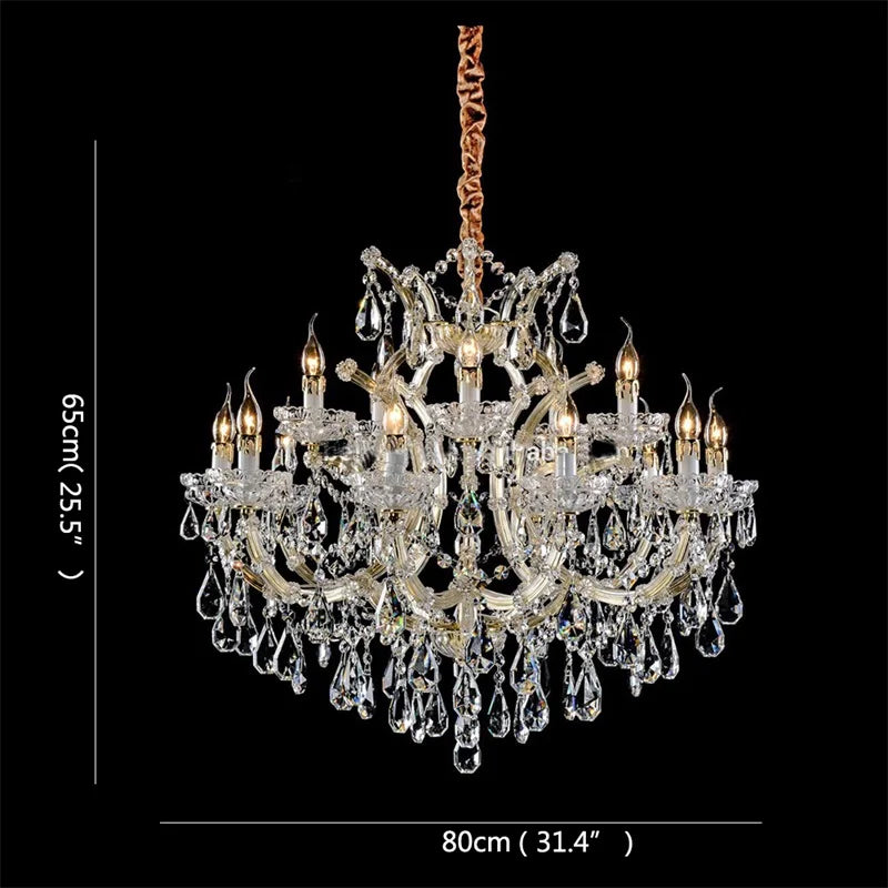 DecorBites™ Crystal Candle Chandelier: Elegant LED Pendant Lamps for Home, Hotel, Villa Hall