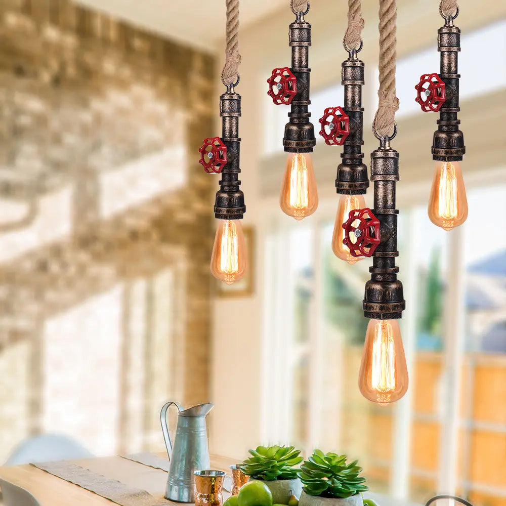 مصباح سقف DecorBites™ بتصميم صناعي عتيق على شكل أنبوب مياه