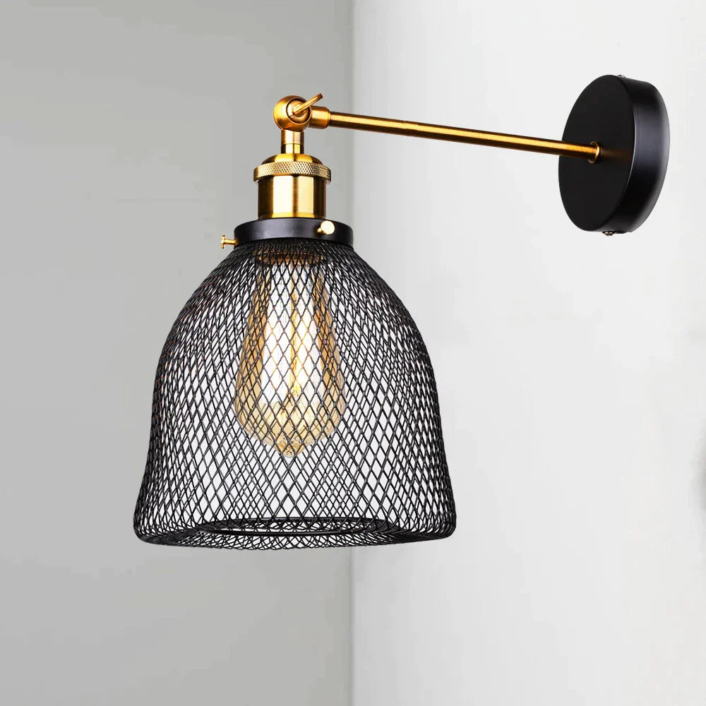 DecorBites™ Industrial LED Cage Wall Light Retro Loft Sconce Lights E27 Fixture
