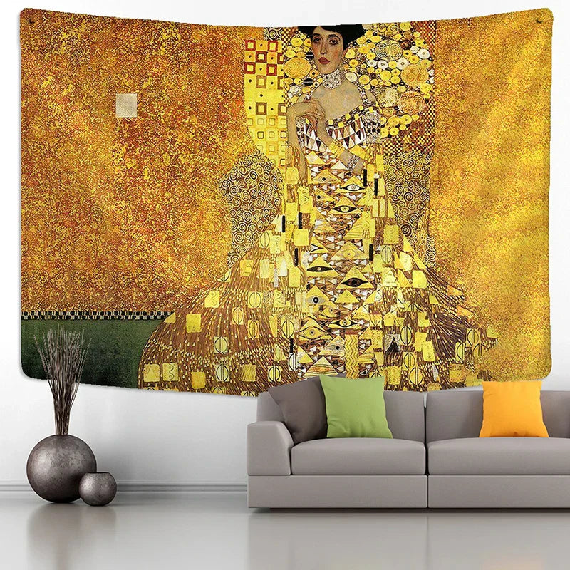 DecorBites™ غطاء جداري منسوج بزيت قُبلة ذهبي