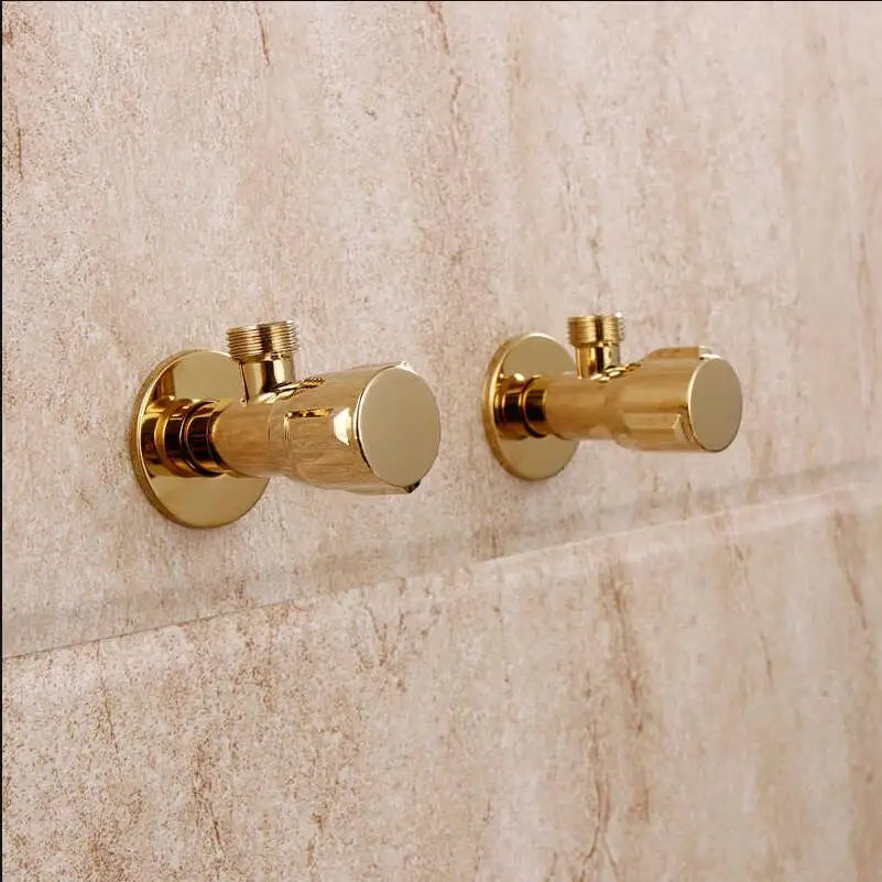 DecorBites™ Gold Solid Brass Wall Mount Triangle Valve for Faucet and Toilet
