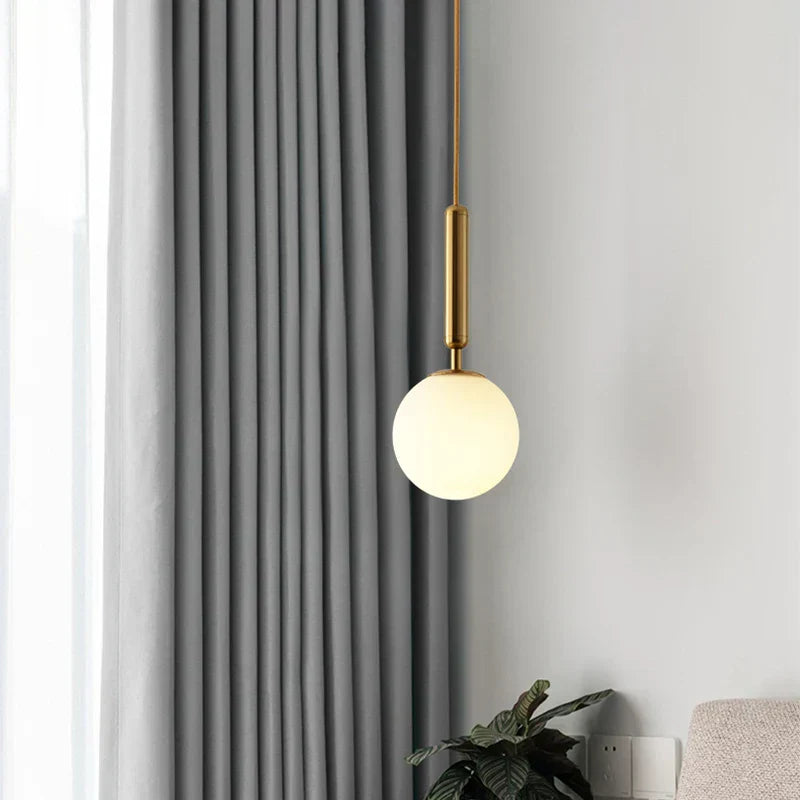 DecorBites™ Glass Ball LED Pendant Light for Bedroom and Bar, Modern Globe Hanging Ceiling Lamp