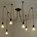 Vintage Black Spider Pendant Chandelier in Iron