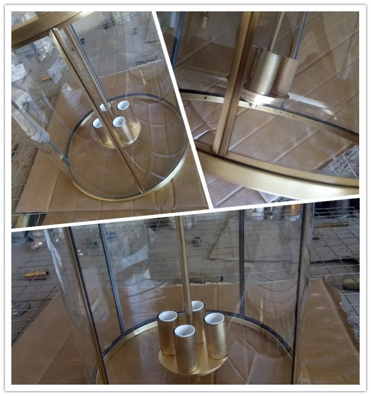 Vintage Copper Birdcage Glass Pendant Light