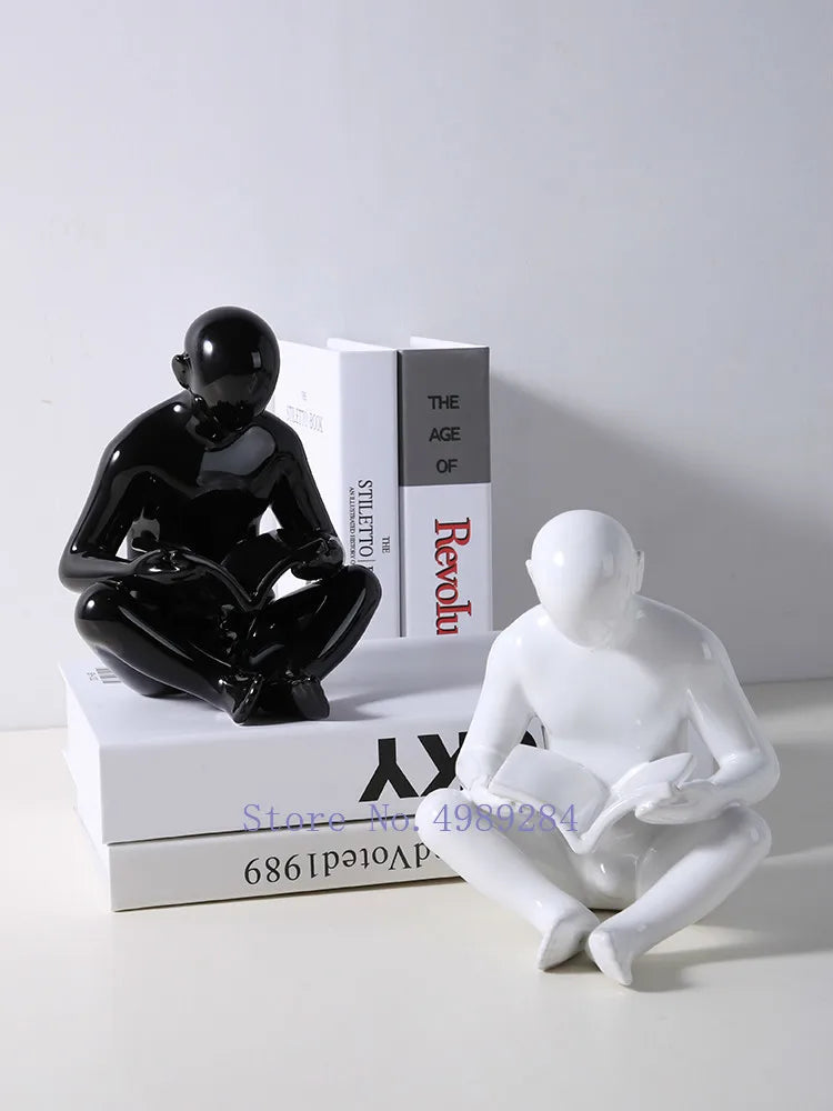 DecorBites™ Creative Ceramics Sculpture for Modern Desktop Bookcase Decor and Home Craft Decoration