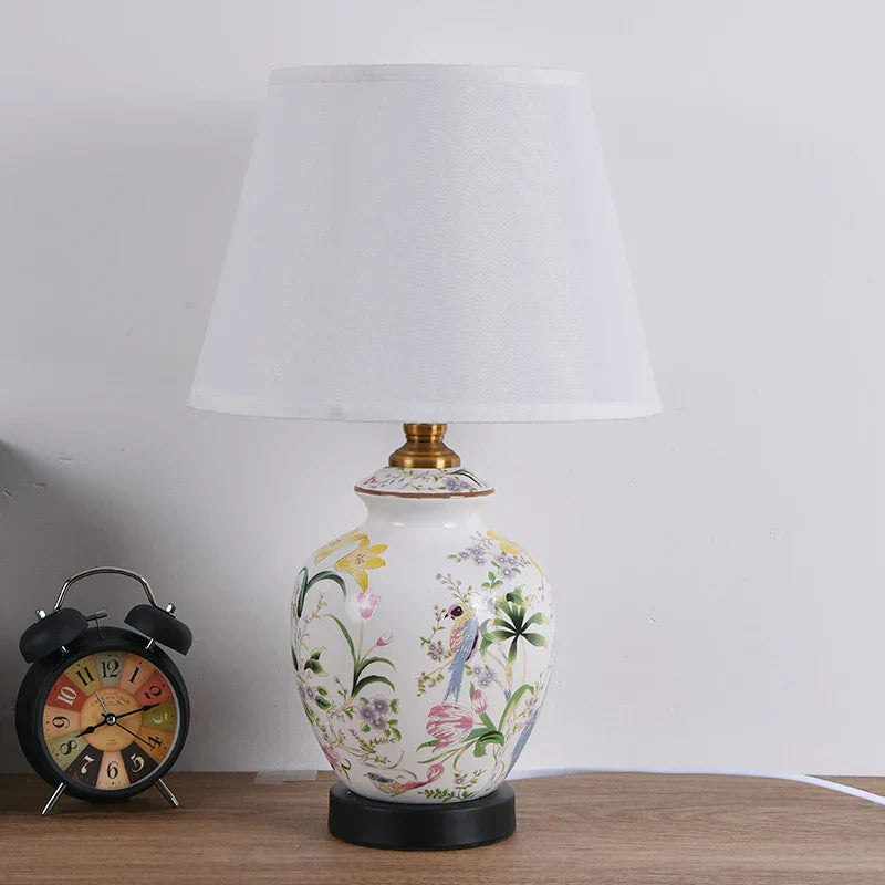 DecorBites™ 30cm White Fabric Lampshade for E27 Ceramic Desk Bedside Floor Table Lamps