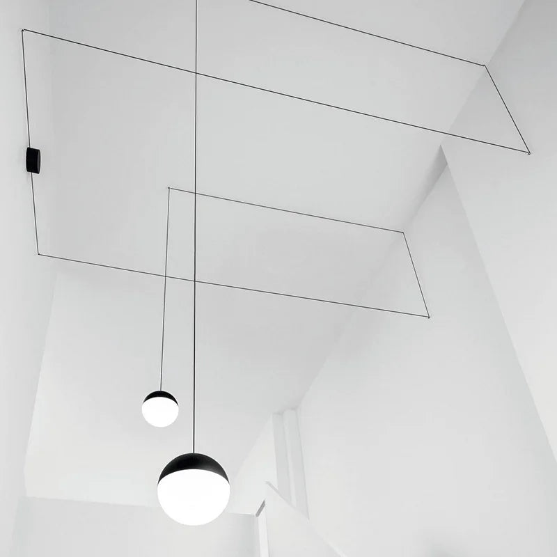 مصباح DecorBites™ المعلق الكروي الزجاجي، ثريا LED لجزيرة المطبخ
