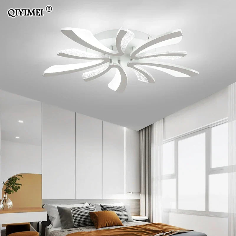 ثريا سقف LED DecorBites™ لغرفة المعيشة وغرفة النوم وغرفة الطعام وغرفة الدراسة (أبيض/أسود)