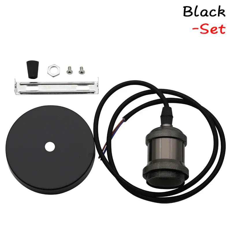مصباح سقف معلق صناعي من ديكور بايتس™ E27 90-265V بحامل لمبة إديسون لديكور المنزل بتصميم لوفت