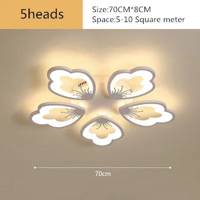 ثريا سقف أكريليك بتصميم لوتس ومصابيح LED من DecorBites™ لغرف المعيشة والطعام والدراسة العصرية