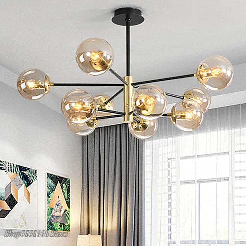 DecorBites™ Glass Ball LED Chandelier - Modern Indoor Lighting Fixtures for Living Room & Bedroom