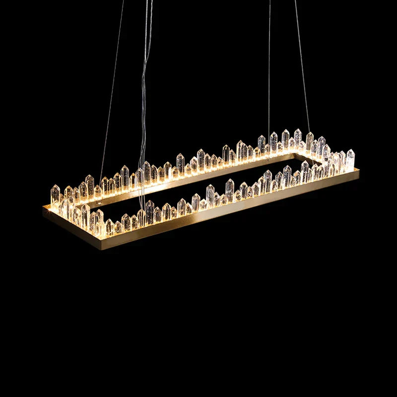 ثريا DecorBites™ الذهبية الكريستالية بإضاءة LED لغرفة الطعام العصرية