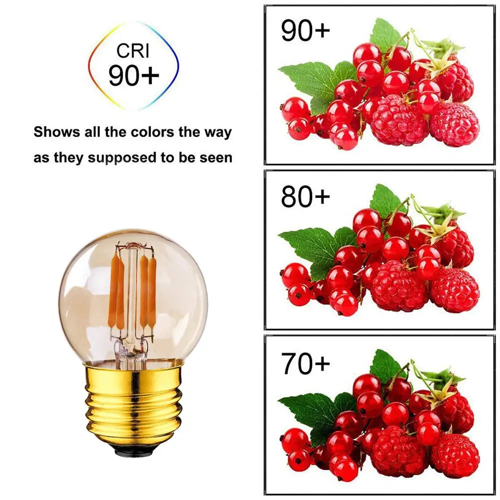 DecorBites™ مصابيح LED G40 إديسون 2 وات E27 220 فولت أبيض دافئ مع فتيل للمنزل والحديقة والبار