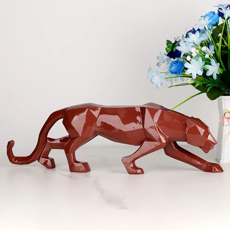 DecorBites™ Black Panther Resin Geometric Statue Decor Ornament