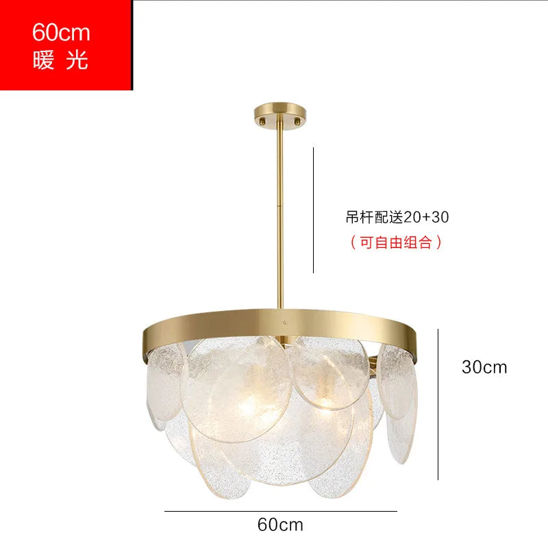DecorBites™ Glass Copper LED Pendant Light: Luxury Nordic Design for Home Decor