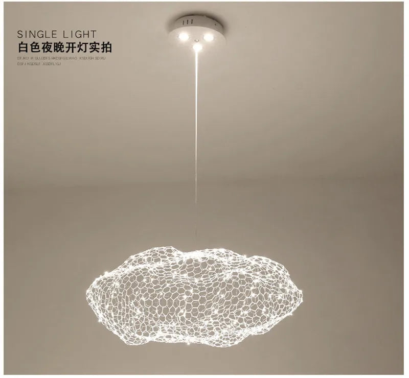 DecorBites™ Cloud Pendant Light: مصباح LED بتصميم سحابة نورديك حديثة مضيئة للغرفة النوم وغرفة الطعام