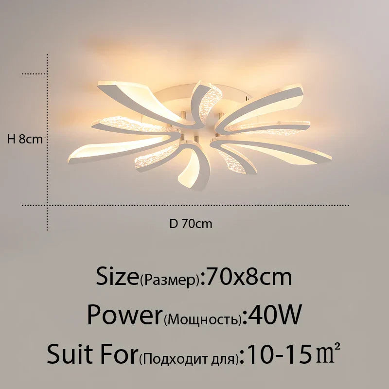 ثريا سقف LED DecorBites™ لغرفة المعيشة وغرفة النوم وغرفة الطعام وغرفة الدراسة (أبيض/أسود)