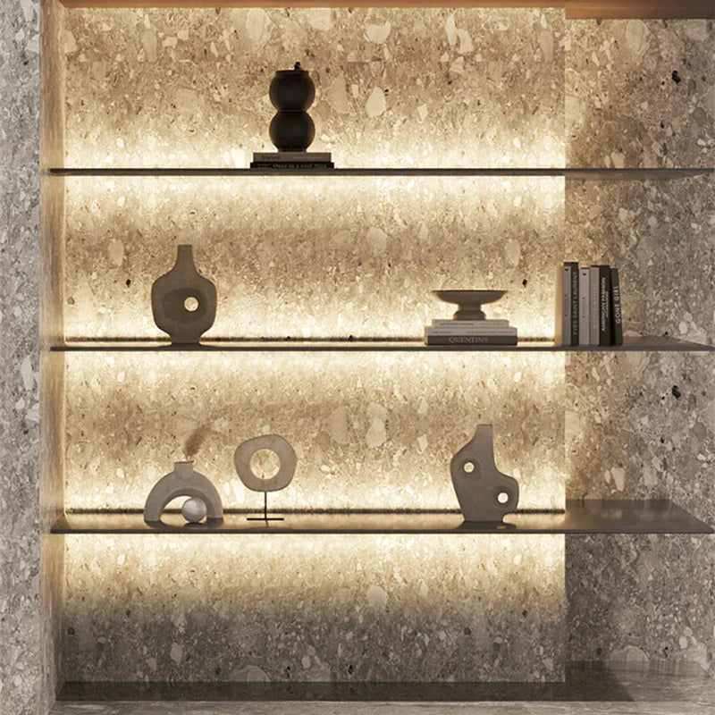 مصباح طبقة الخزانة LED من DecorBites™: تصميم رفيع للغاية من الألومنيوم، إضاءة خلفية علوية وسفلية، للوح سمك 18 ملم.