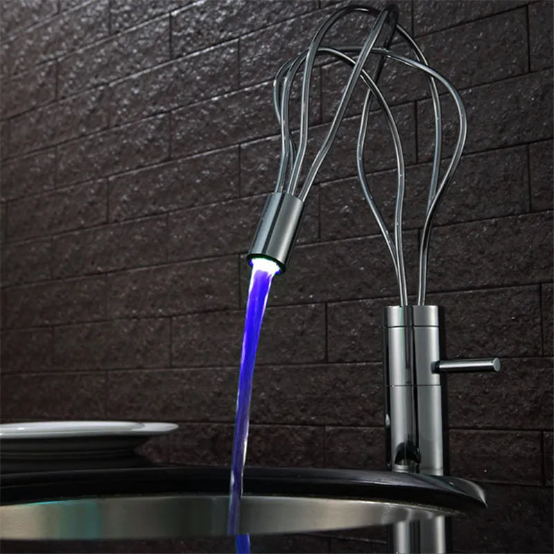 DecorBites™ LED Waterfall Bathroom Faucet Chrome Basin Mixer Tap Single Handle
