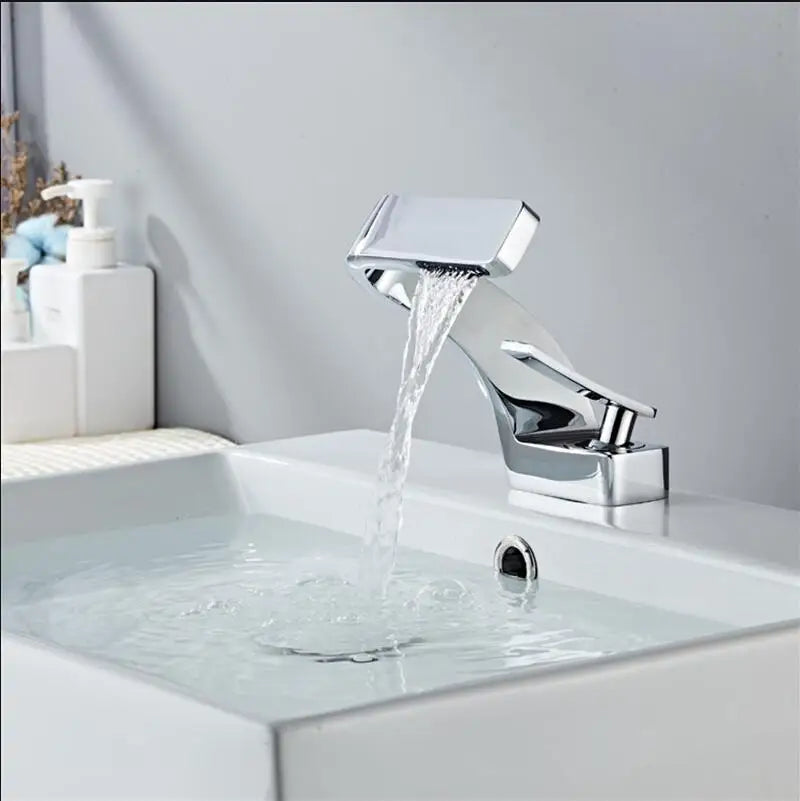 DecorBites™ Basin Faucet - Modern Black Brushed Gold Bathroom Mixer Tap Hot Cold Sink