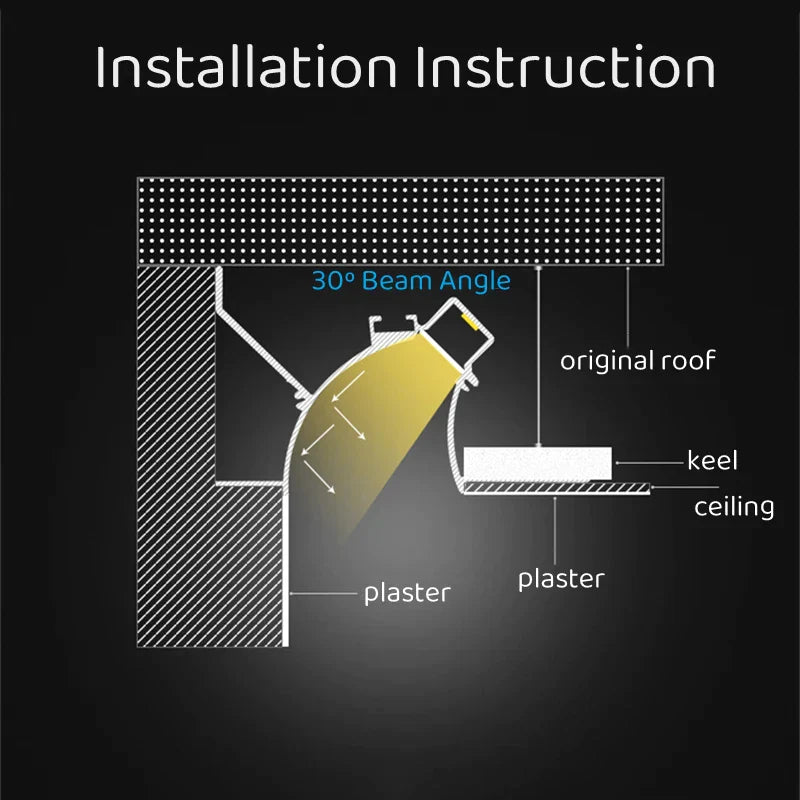 DecorBites™ 1m Trimless LED Aluminum Profile for Hidden Backlighting Linear Strip Light