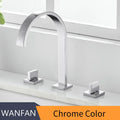 DecorBites™ Black Brass Deck Mounted Bathroom Sink Faucet Double Handle Hot/Cold Tap