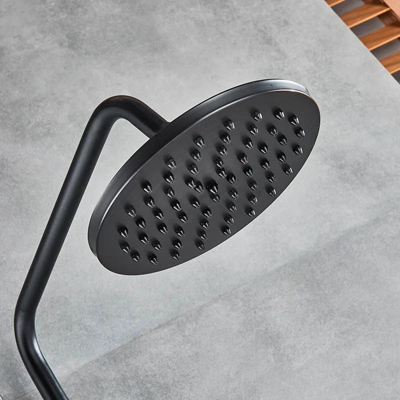 DecorBites™ Black Bronze Shower Faucet Set with 8" Rain Shower Head and Hand Shower
