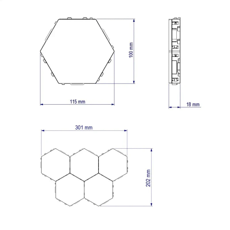 وحدات إضاءة جدارية LED بتصميم قرص العسل Quantam Sconces من DecorBites™