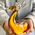 DecorBites™ Hand Blown Glass Sika Deer Figurine - Cute Home Decor or Gift