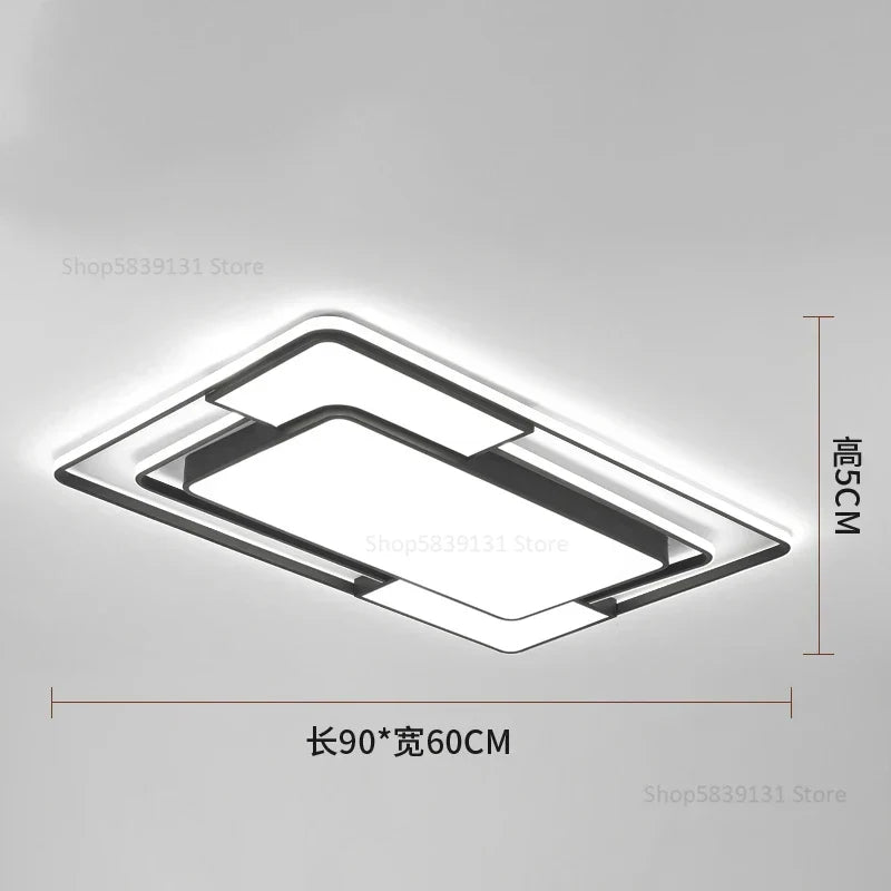 DecorBites™ Geometry LED Ceiling Light: Modern Nordic Light Luxury for Living Room Decor
