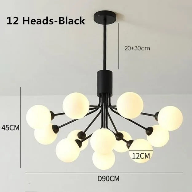 DecorBites™ ثريا كرة زجاجية ذهبية: إضاءة LED فاخرة لغرفة الطعام والمطبخ والمقهى