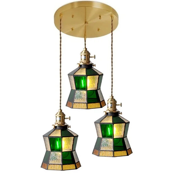 DecorBites™ مصباح معلق نحاسي زجاجي مع مفتاح خشبي: مصباح LED إسكندنافي حديث معلق